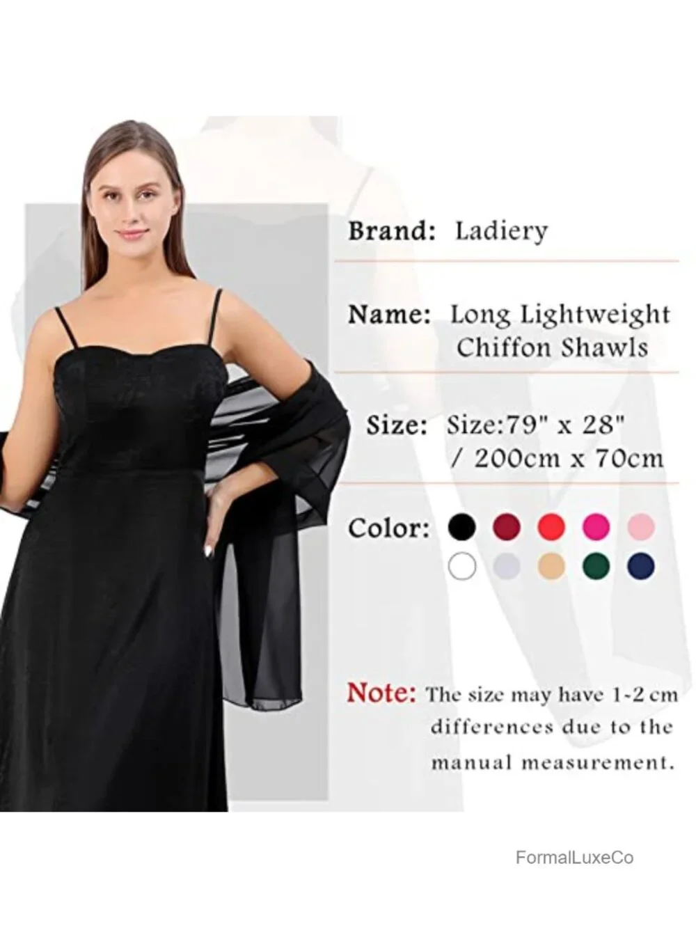 Elegant Chiffon Shawl Wrap for Evening Dresses Wedding Bride